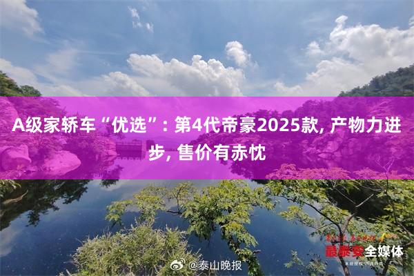 A级家轿车“优选”: 第4代帝豪2025款, 产物力进步, 售价有赤忱