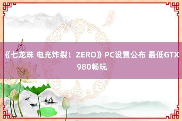 《七龙珠 电光炸裂！ZERO》PC设置公布 最低GTX 980畅玩