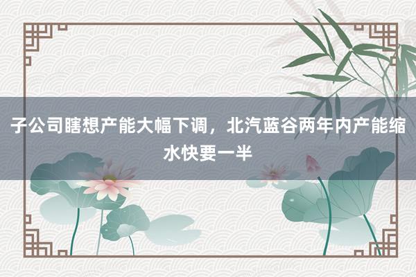 子公司瞎想产能大幅下调，北汽蓝谷两年内产能缩水快要一半